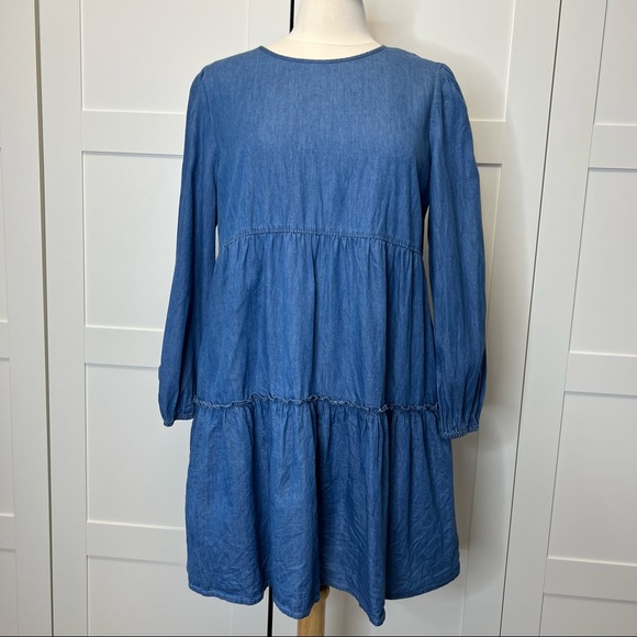 Draper James Dresses & Skirts - Draper James Tiered Trapeze Dress in Chambray L